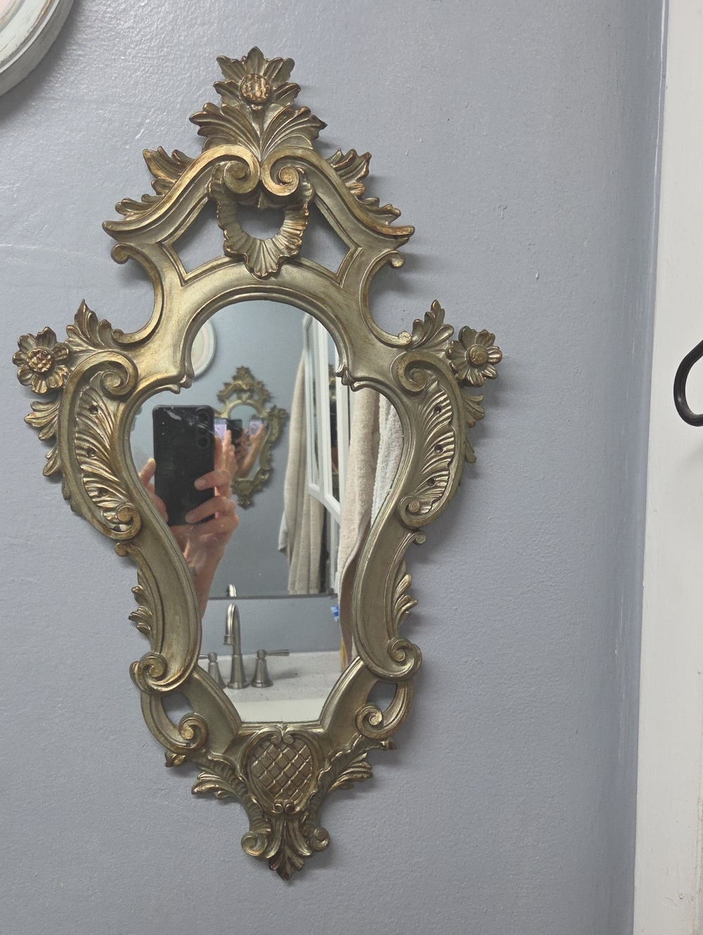 Vintage Mid Century Modern Italian Ornate Wall Mirror - Italy